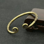 Scroll-End Open Cuff Bracelet with Artisan-Inspired Detail
