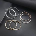 Elegant Crystal-Studded Hoop Earrings