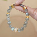 Natural Stone Bead Bracelet with Ornate Spacer Accents