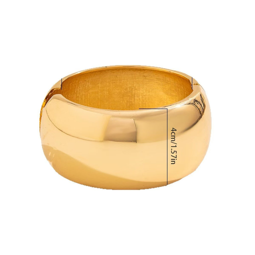 Wide Smooth Bangle Bracelet with Bold Contemporary Shape