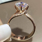 Radiant Rose Gold Split Shank Halo Engagement Ring