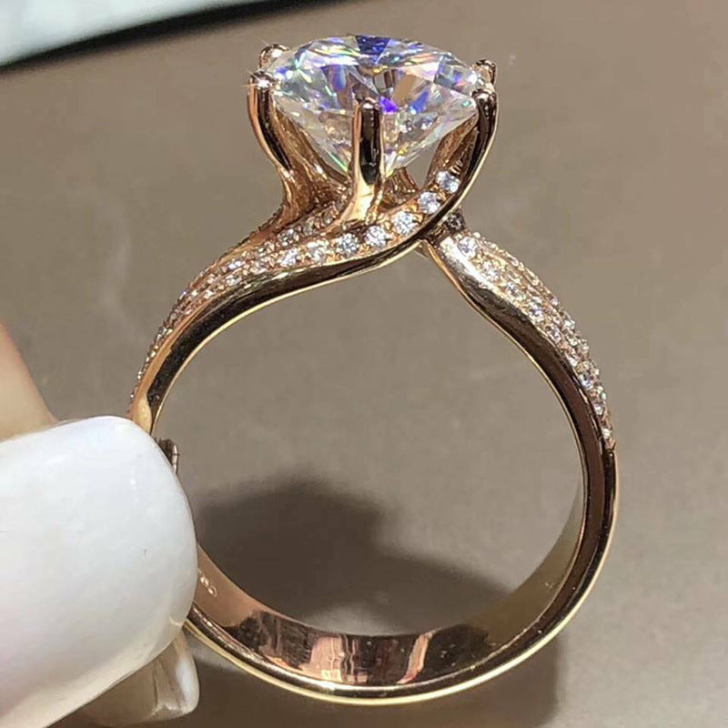 Radiant Rose Gold Split Shank Halo Engagement Ring