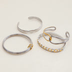 Mixed-Form Bangle and Cuff Bracelet Collection with Modern Contrast