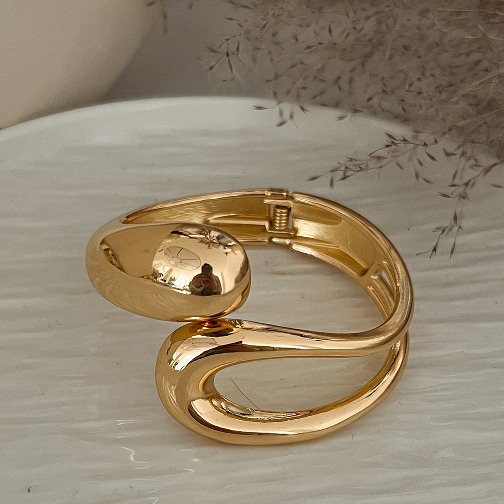 Abstract Open Cuff Bracelet with Fluid Sculptural Form