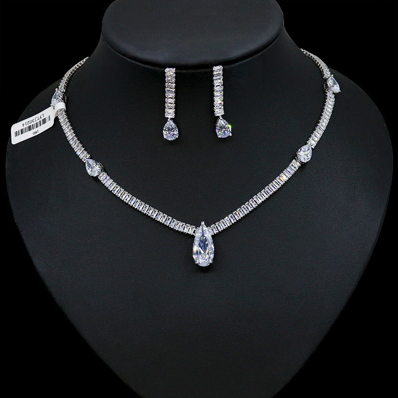 Fashion Green Crystal Bridal Jewelry Set