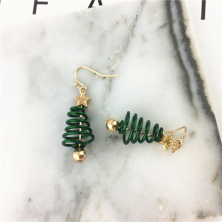 Festive Christmas Tree DIY Earrings with Star & Bell Detail