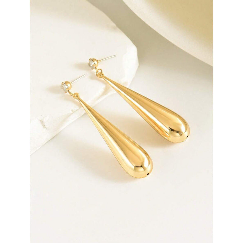 Gold Teardrop Drop Earrings