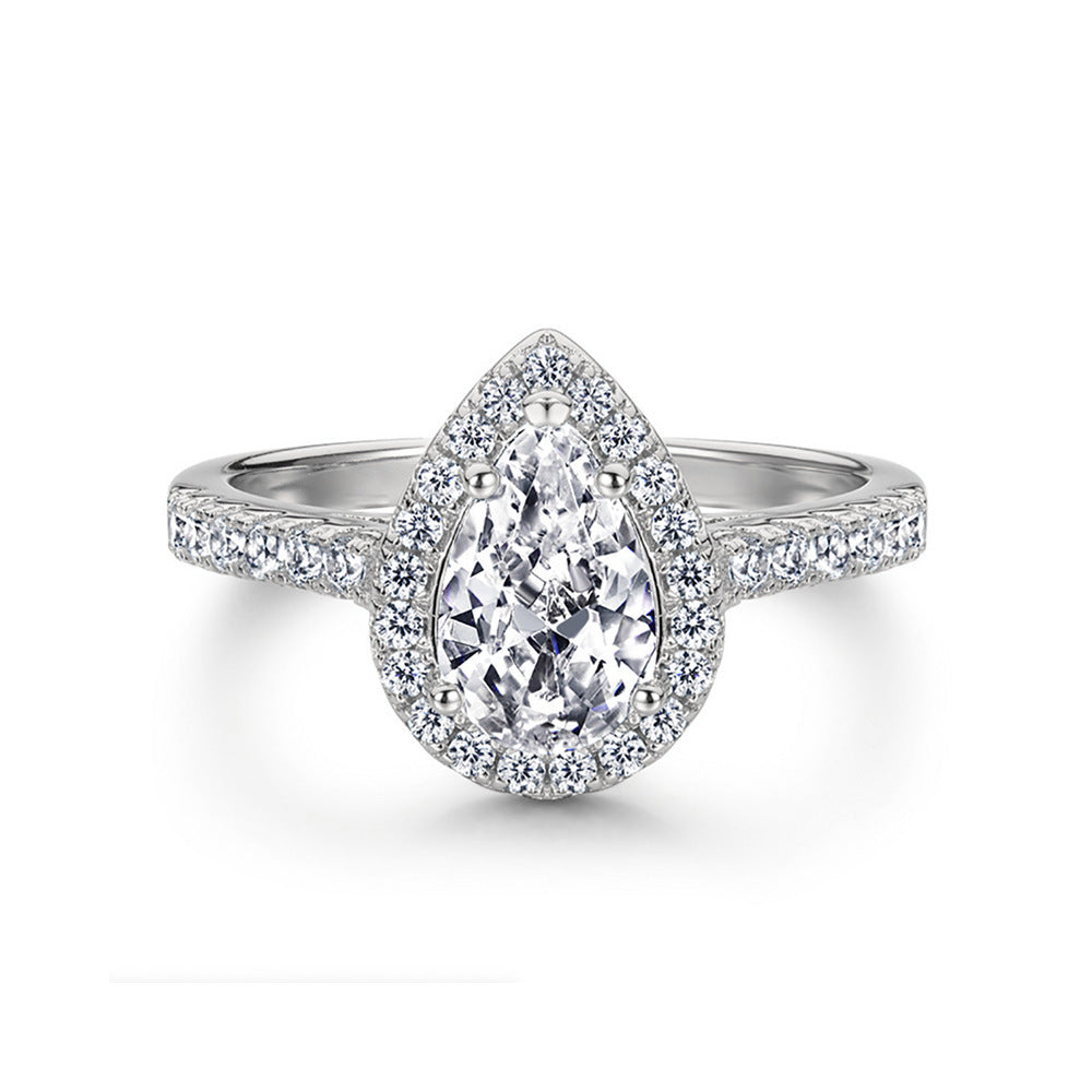 Pear Halo Solitaire Engagement Ring