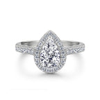 Pear Halo Solitaire Engagement Ring