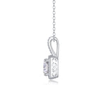 Square Halo Crystal Pendant Necklace