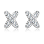 X-Shape Moissanite Stud Earrings