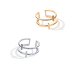 Adjustable Cross Wrap Ring – Minimalist Pavé Accent Band