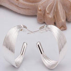 Elegant Silver Wrapped Hoop Earrings