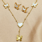 Butterfly & Heart Jewelry Set with Delicate Chain