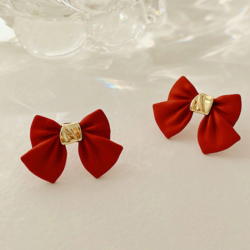Sweet Bow Pearl Drop Earrings