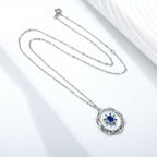 Sterling Silver Natural Sapphire Star Pendant Necklace