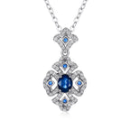 Vintage Blue Sapphire Pendant Necklace