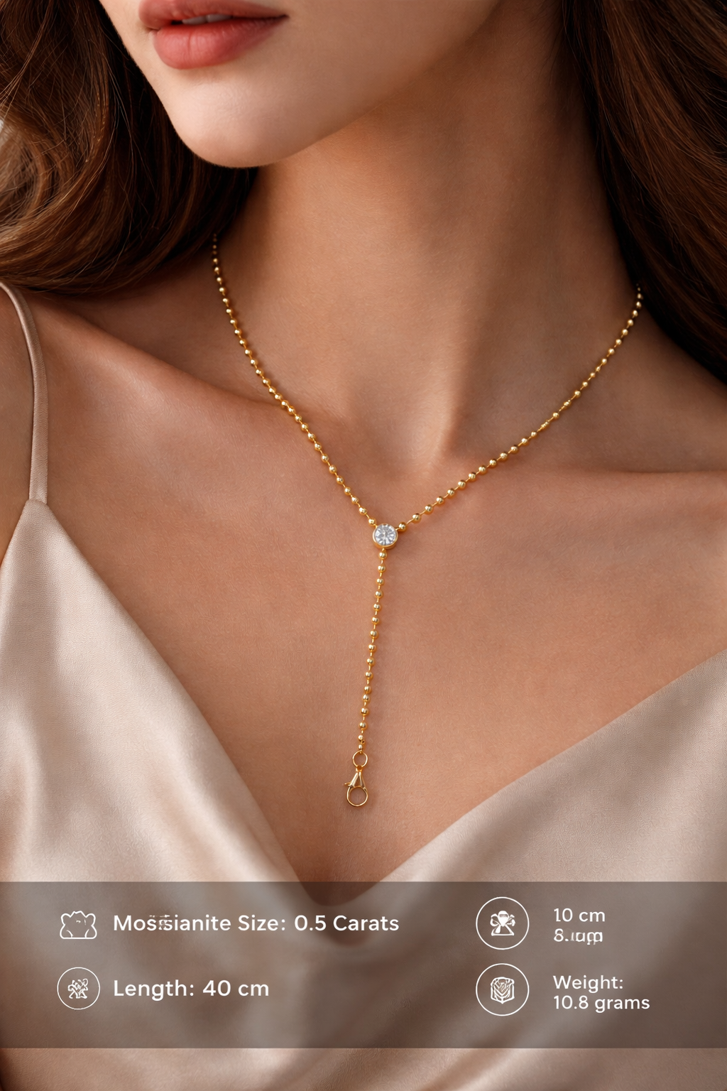 Timeless Beaded Necklace with Brilliant Gemstone Accent