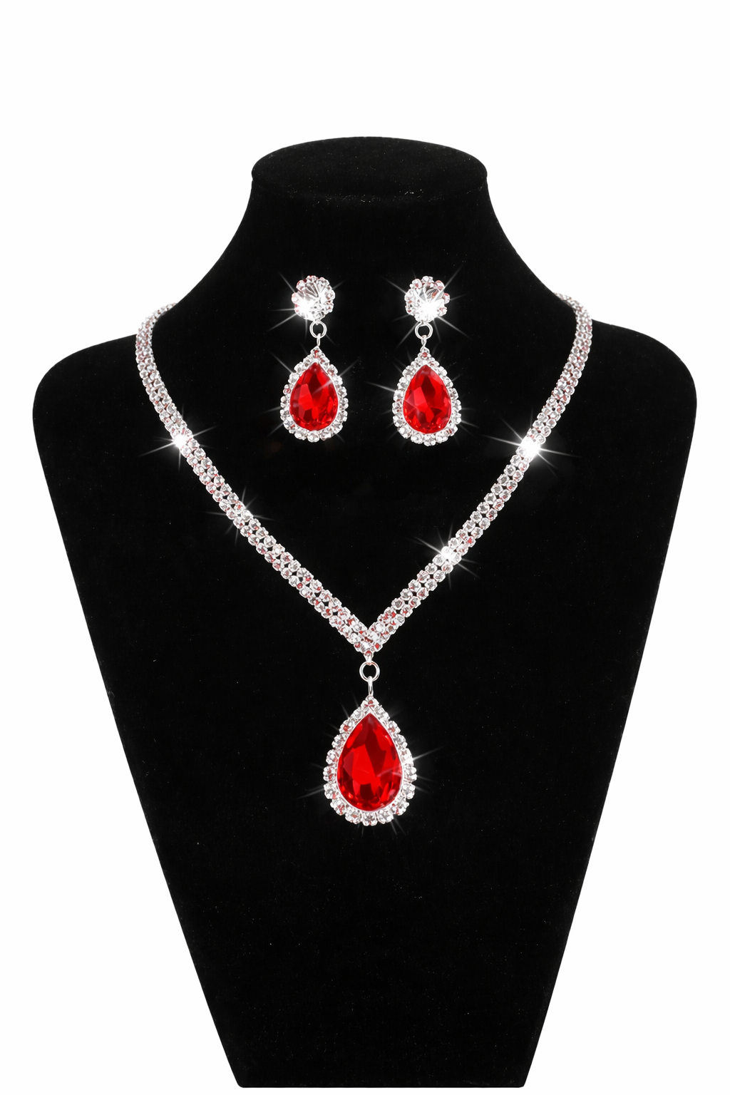Crystal Teardrop Jewelry Set