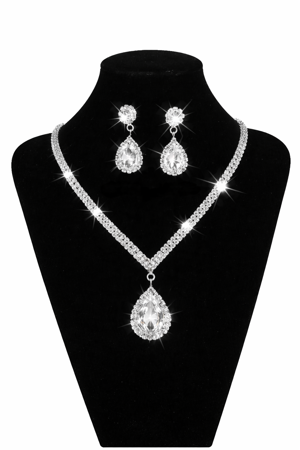 Crystal Teardrop Jewelry Set