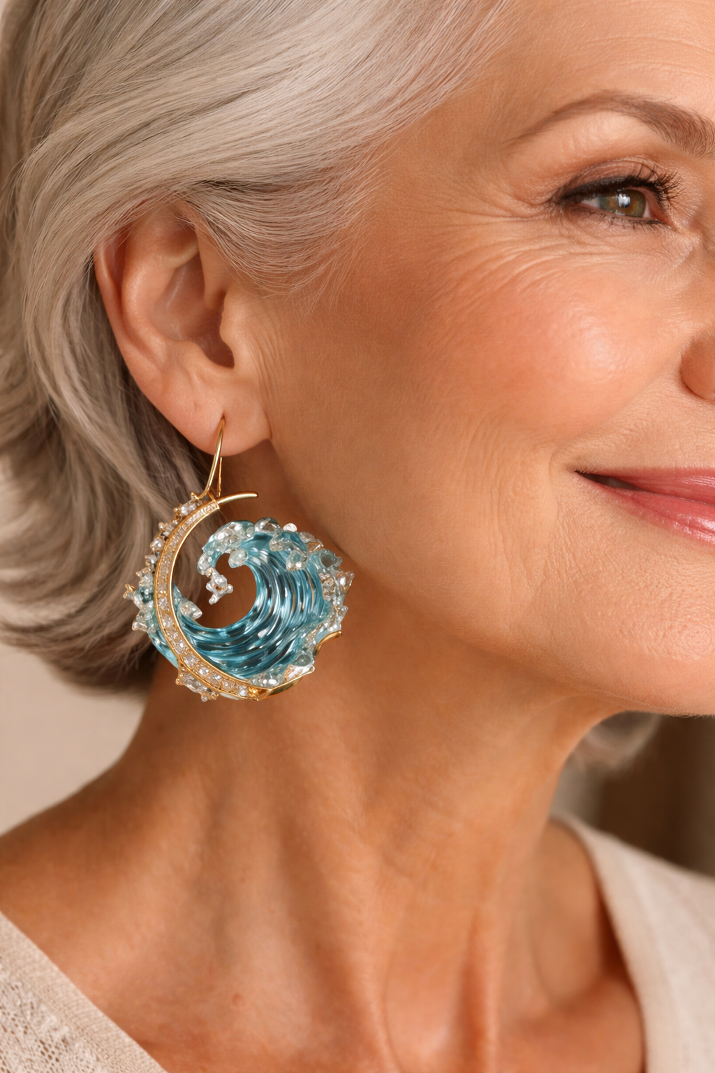 Krystal Crafts Ocean Wave Drop Earrings