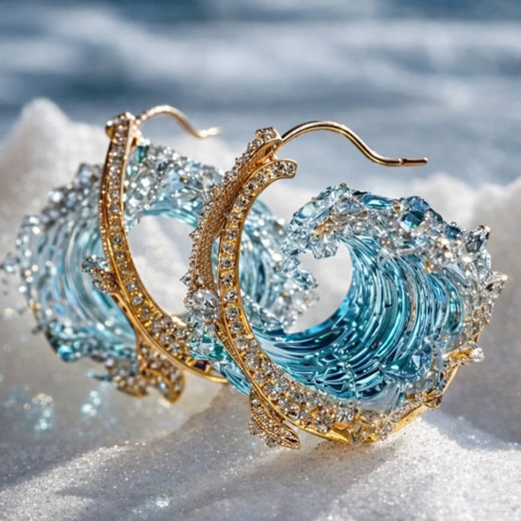 Krystal Crafts Ocean Wave Drop Earrings