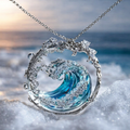 Krystal Crafts Ocean Wave Crystal Pendant Necklace