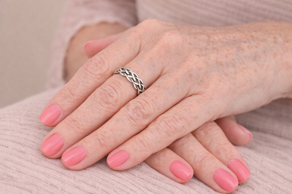 Krystal Crafts Celtic Weave Silver Band Ring