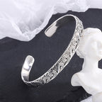 Engraved Open Cuff Bracelet with Flowing Pattern Detail
