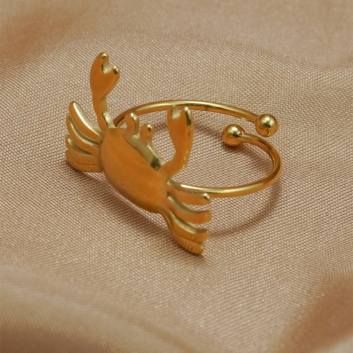 Sculptural Crab Statement Ring