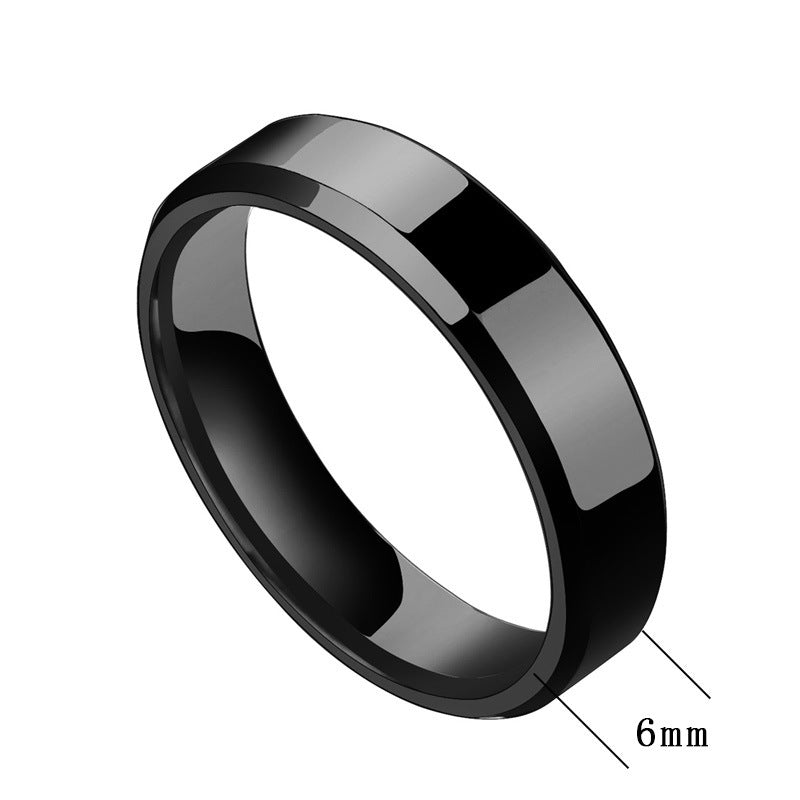 Classic Polished Stainless Steel Band Ring – 6mm Unisex Style