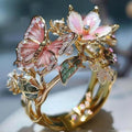 Krystal Crafts Butterfly Blossom Statement Ring