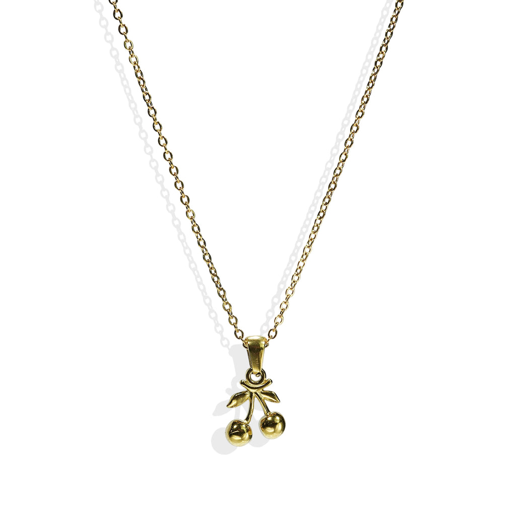 Cherry Pendant Necklace & Matching Drop Earrings