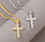 Crystal Cross Pendant Necklace – Elegant Faith-Inspired Chain