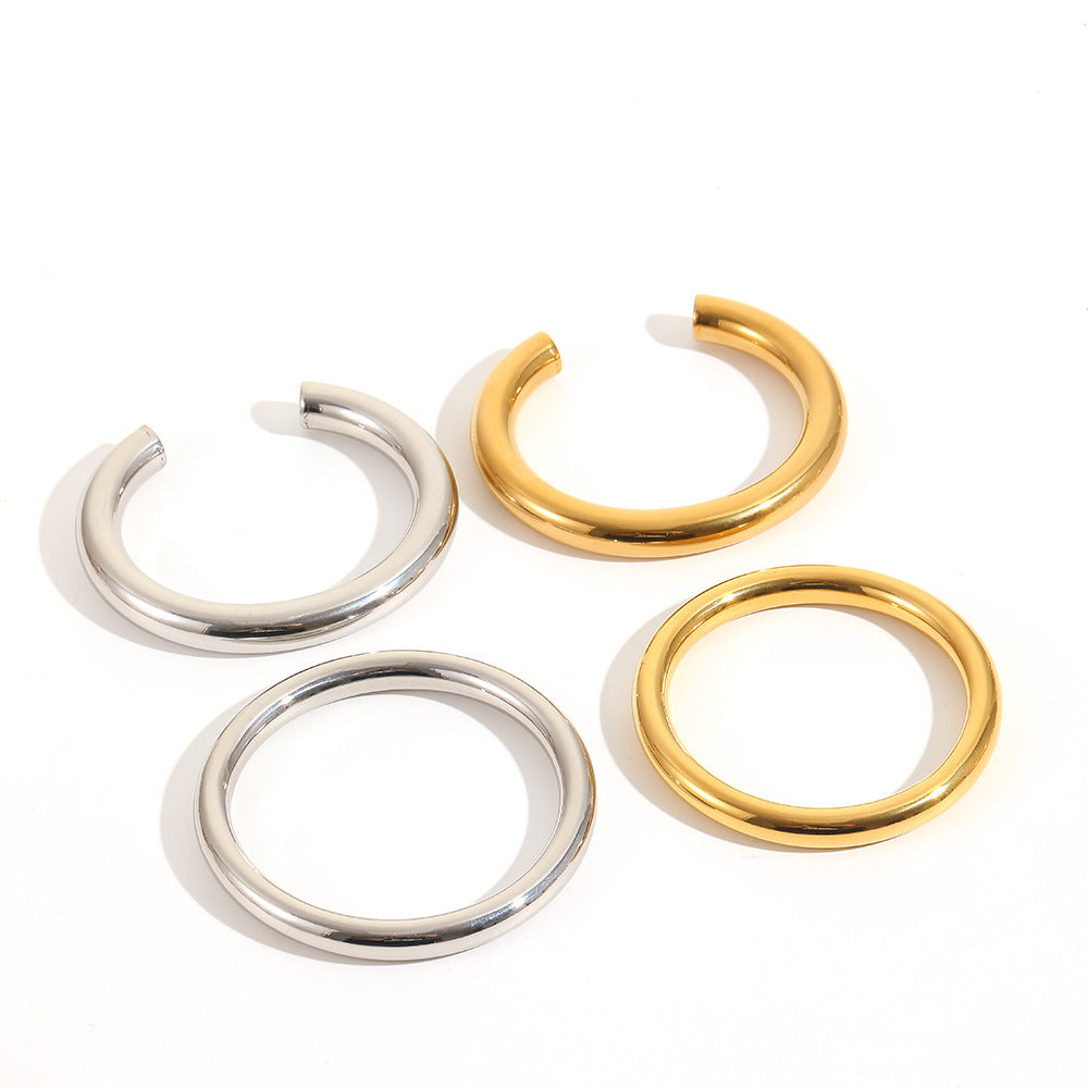 Bold Open Cuff Bracelet with Smooth Rounded Form