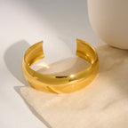 Wide Open Cuff Bracelet with Smooth Contoured Form