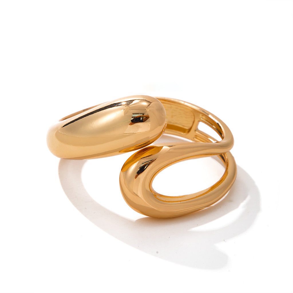 Abstract Open Cuff Bracelet with Fluid Sculptural Form