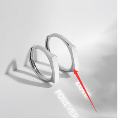 Minimalist Couple Rings Set – Faceted Promise Bands