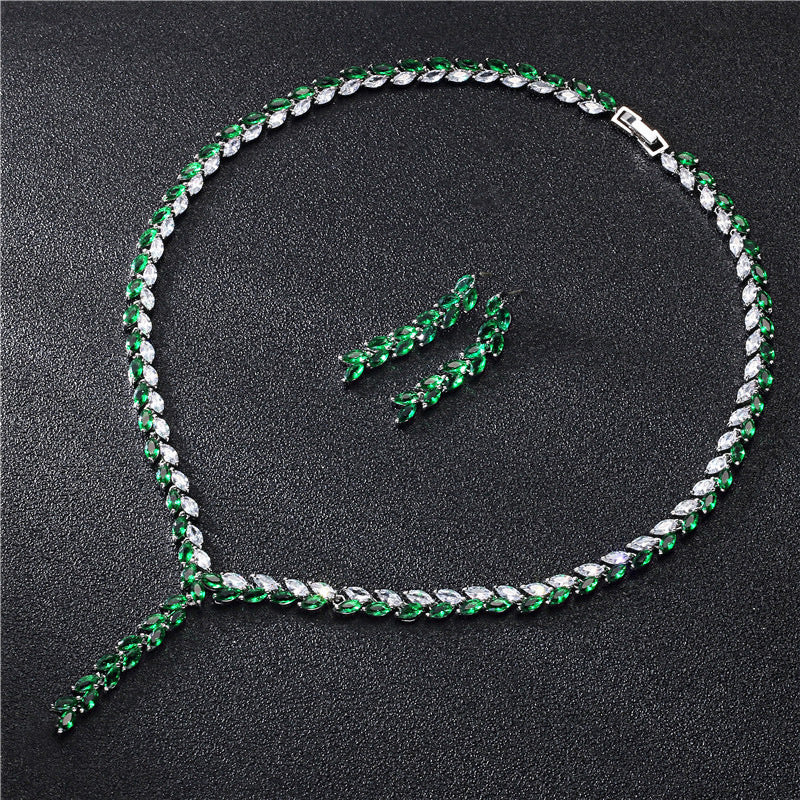 Crystal Leaf Design  Jewelry Set