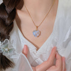 Gold Wire-Wrapped Moonstone Pendant Necklace