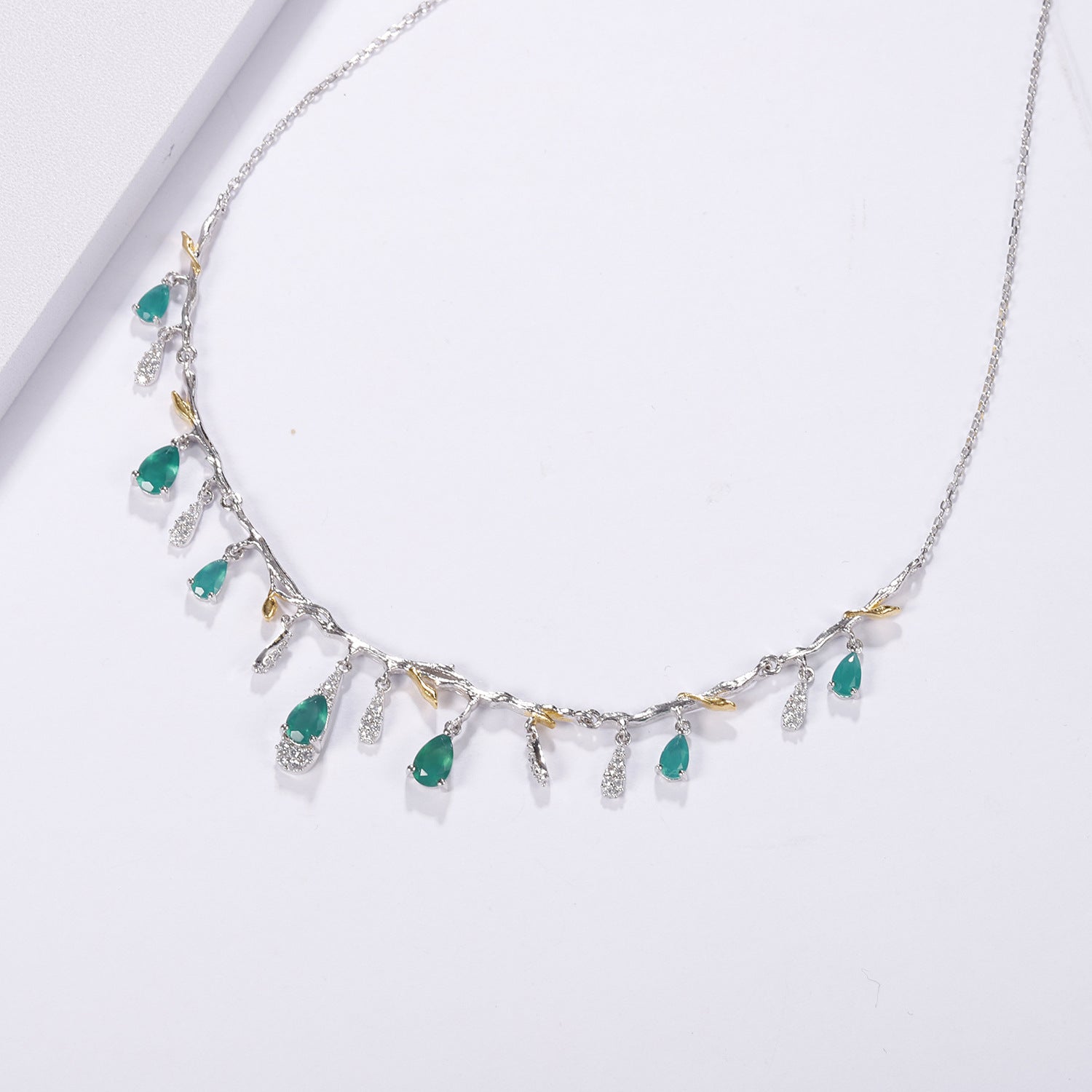 Teardrop Crystal Fringe Necklace