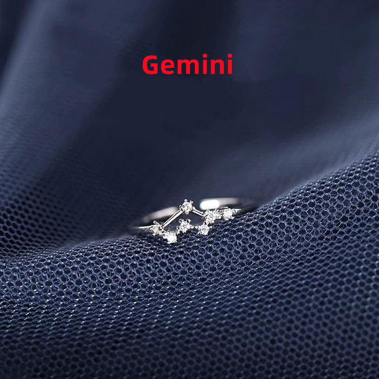 Zodiac Constellation Adjustable Ring – Celestial Star Sign Band