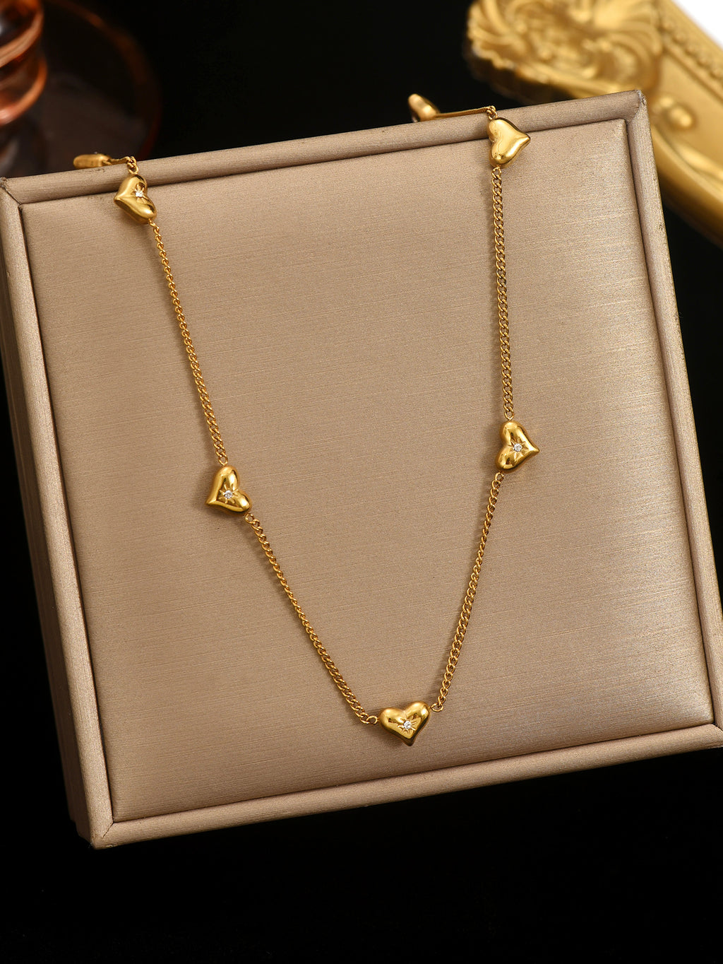 Delicate Heart Charm Necklace with Fine Chain