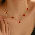 Delicate Clover Charm Necklace with Elegant Chain