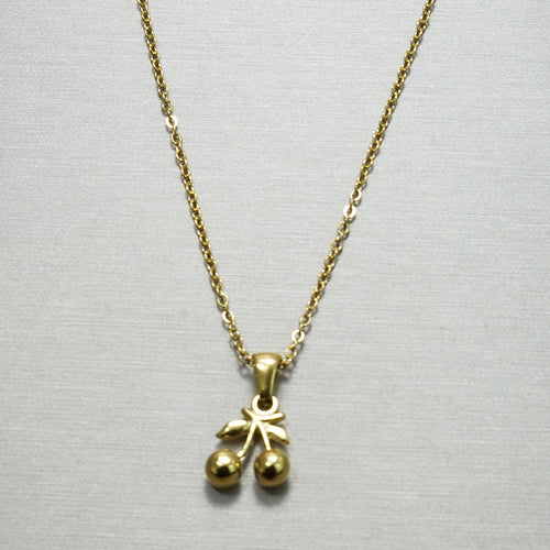 Cherry Pendant Necklace & Matching Drop Earrings
