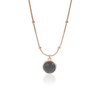 Minimal Pendant Necklace with Beaded Chain Detail