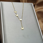 Butterfly Y-Necklace with Delicate Drop Chain