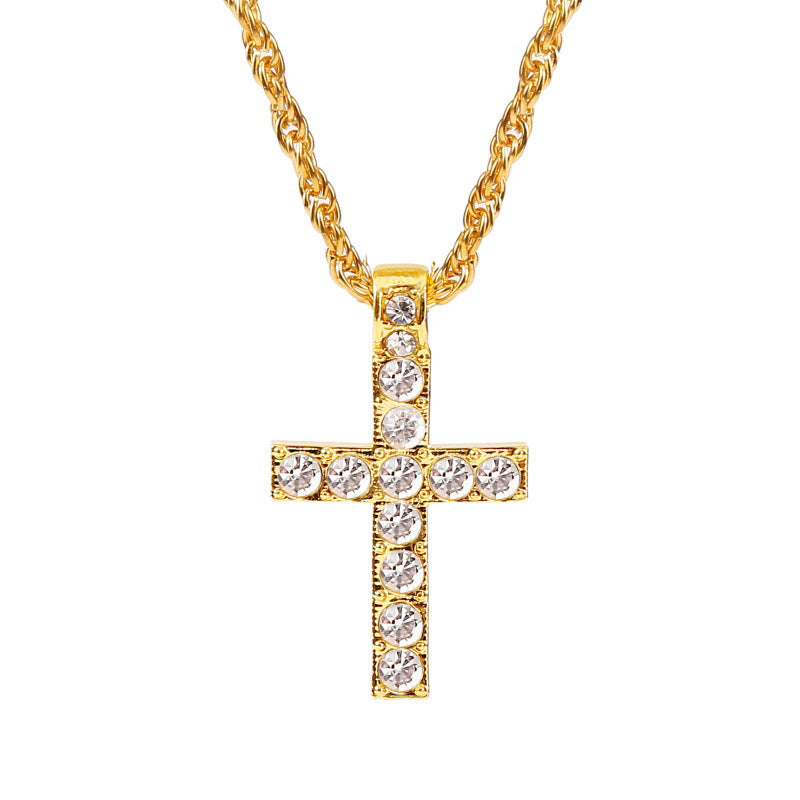 Crystal Cross Pendant Necklace – Elegant Faith-Inspired Chain