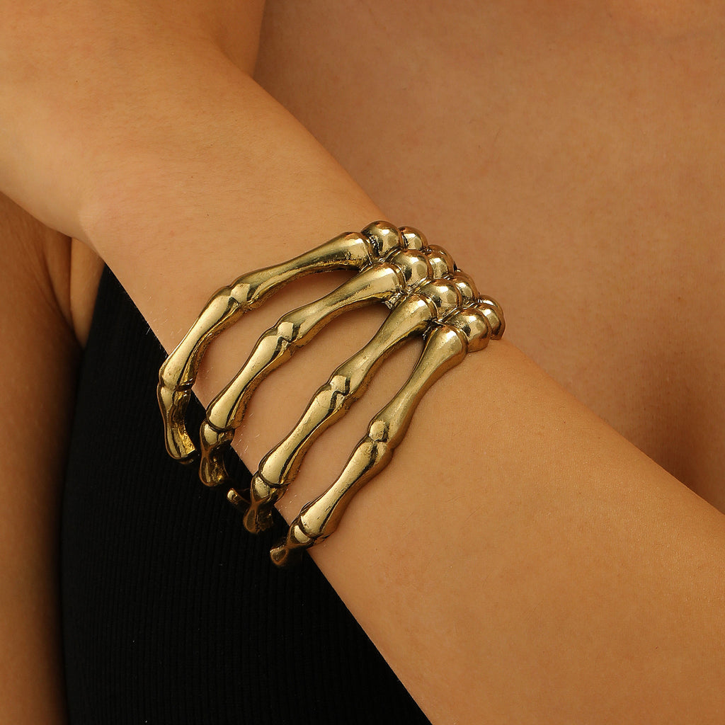 Organic Bone-Style Cuff Bracelet with Sculptural Form