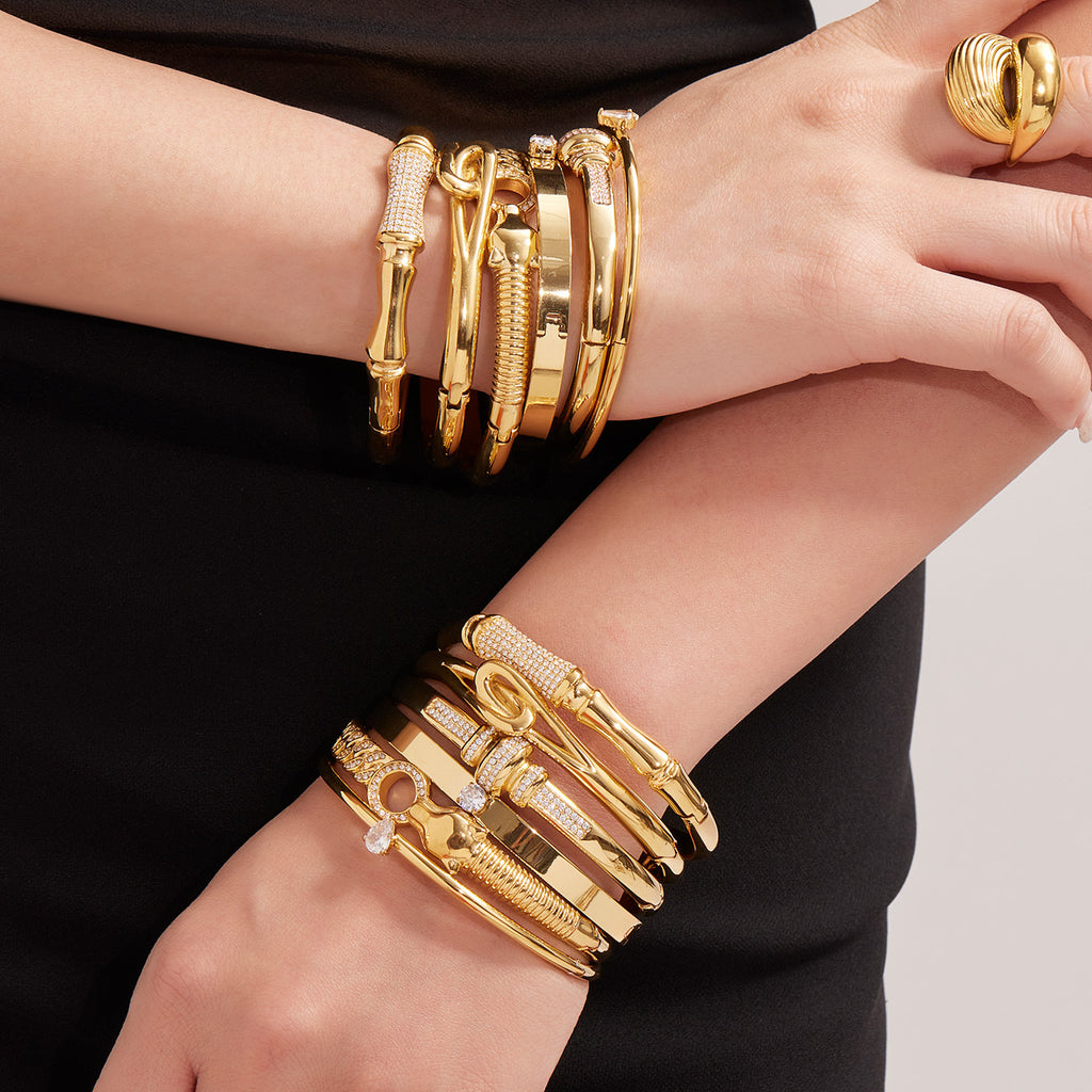 Statement Cuff Bracelet with Sculptural Open-End Design